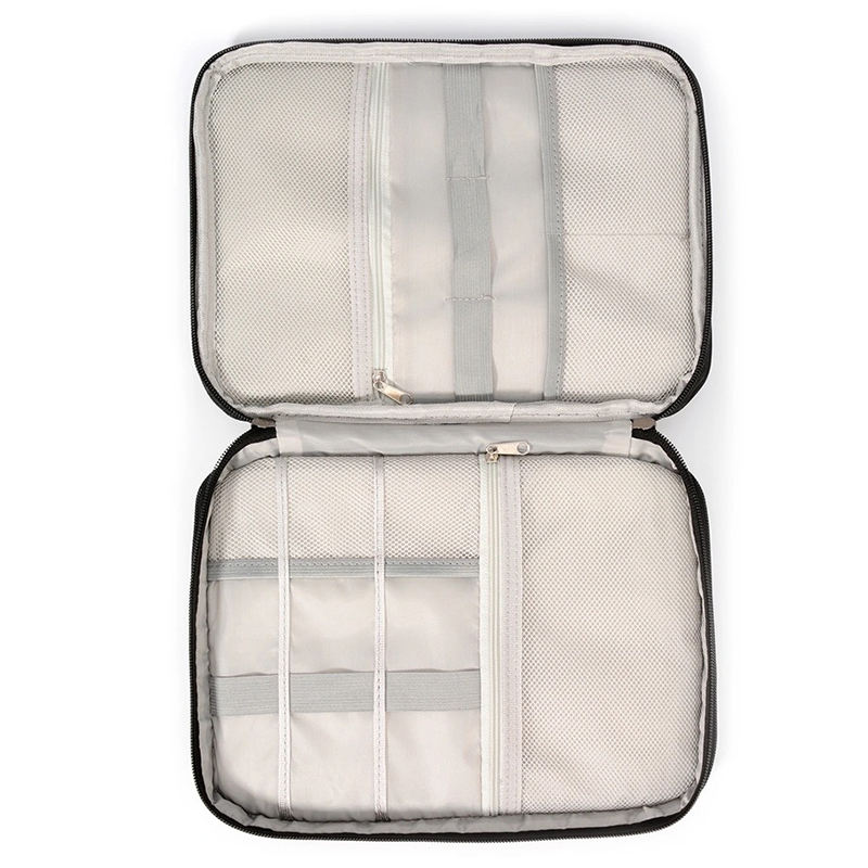 zweischichtige tragbare Kabelaufbewahrungstasche wasserdichte Reiseorganisatortaschen für Powerbank-Handy, iPad und Festplatten-USB-Flash d