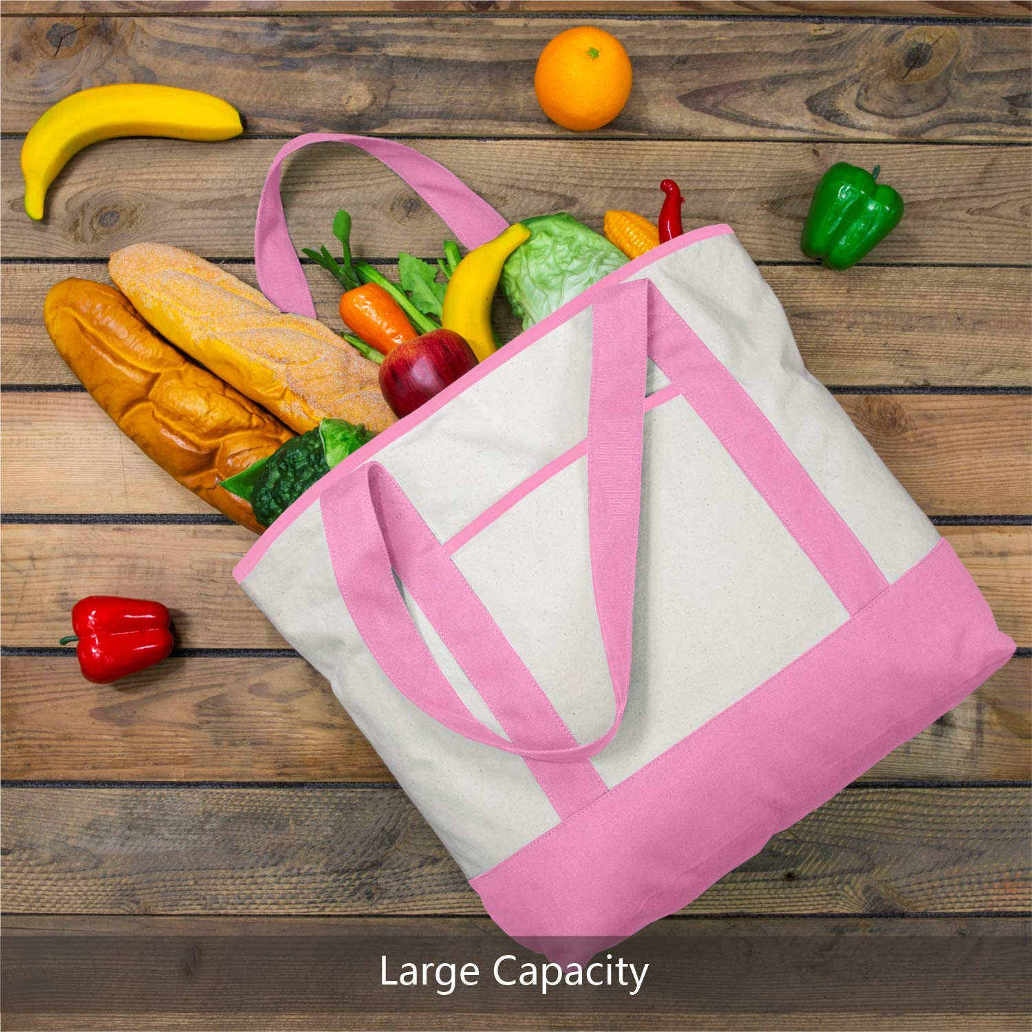Benutzerdefiniertes Logo Open Top Canvas wärmeisolierte Kühltasche für Lebensmittel mit Außen- und Innentaschen