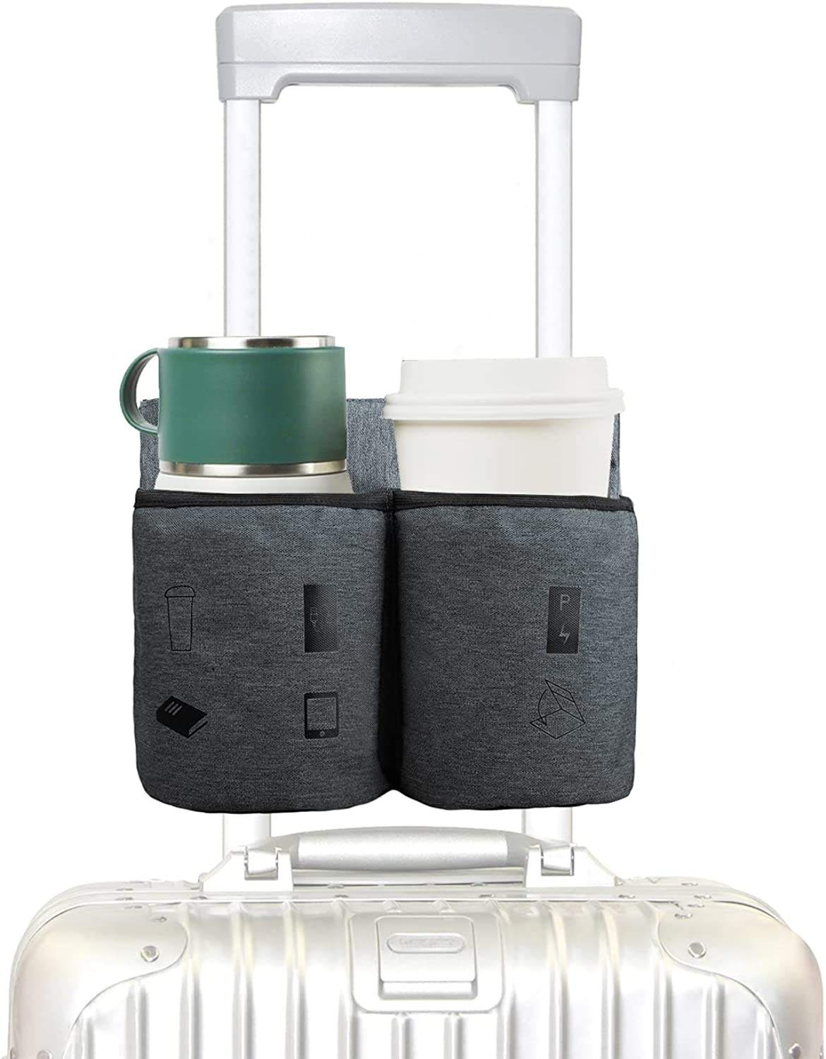 Fabrik-OEM-OEM-Gepäck-Reise-Getränkebeutel-Getränkehalter, passend für alle Koffergriffe, Freihand-Getränke-Caddy