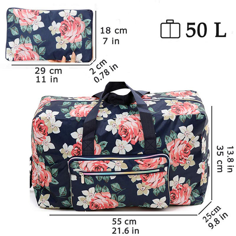 Großhandel Günstige Custom Printing Extra große faltbare Reise Duffle Bag Frauen Gepäck Kleidung Organizer Einkaufstasche