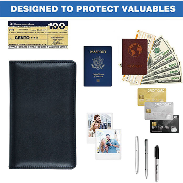 Custom Hot Selling RFID Blocking Business Kreditkarte Herren Leder Brieftasche Reisepasshülle Kartenhalter Reisen