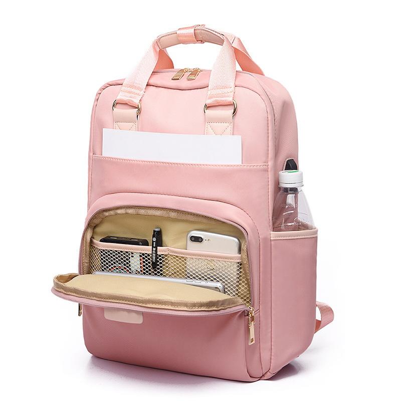 Tägliche rosa Schulrucksäcke Laptop-Rucksack-Taschen mit USB für 15,6 Zoll