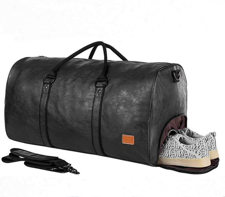 Wasserdichte Reisetasche aus Leder mit Schuhfach, großem Stauraum, Herrengriff, Tragetasche für das Wochenende