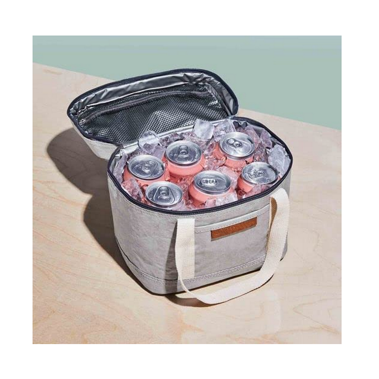 Tragbare wiederverwendbare Kühltasche aus Kraftpapier, wärmeisolierte Picknick-Dose, wasserdichte Kühltasche aus Kraftpapier