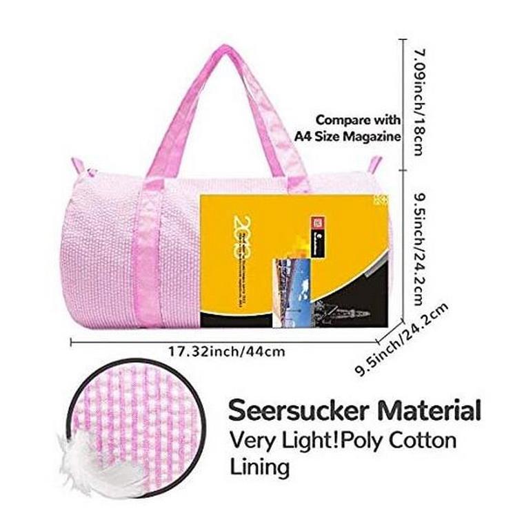 Fancy Girls Gym Duffel Sports Bags Women Striped Overnight Sleepover Duffle Travel Bag for Kids Teens