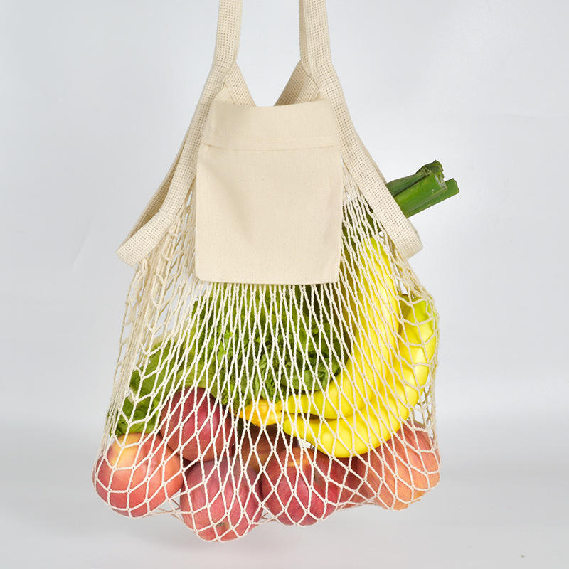 Wiederverwendbare Einkaufstasche aus Bio-Baumwolle Mesh-Wäschesack Gemüsenetzbeutel