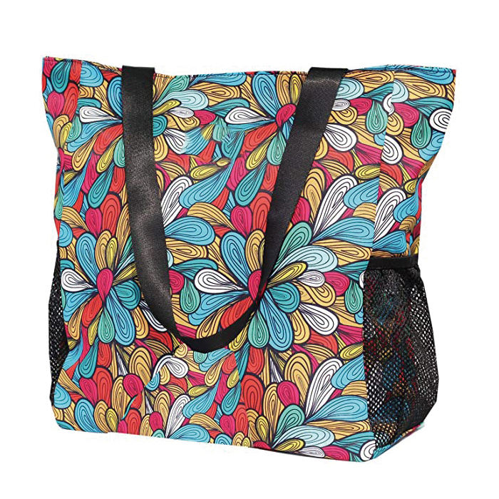 Frauen wasserdichte Polyester-Reise-Strand-Shopping-Umhängetasche mit Tasche