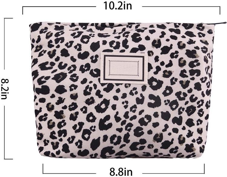 Leopard benutzerdefinierte Baumwollkosmetiktasche modische Eigenmarken-Kosmetiktaschen Leinwand-Kulturbeutel für Männer und Frauen