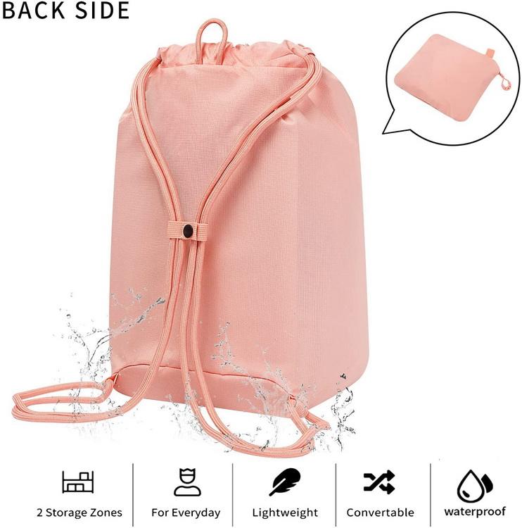 Neuankömmling faltbare Rucksäcke mit Kordelzug Hochwertiger packbarer Rucksack mit individuellem Logo für Männer und Frauen