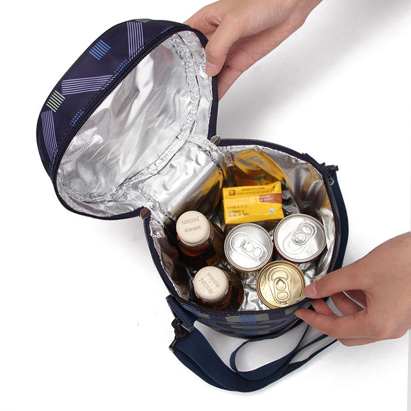 2022 runde Lunch-Kühltasche Oxford-Stoff dicke Kühltasche isolierte Mode-Aluminiumfolie mit Handtrage-Kühltaschen