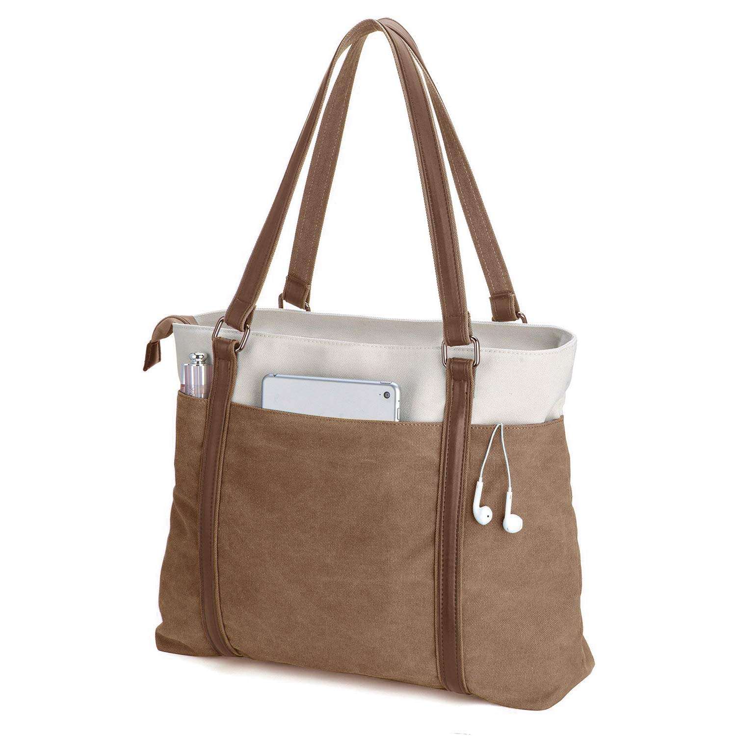 Work Lightweight Splice Canvas 15,6 Zoll Handtasche Geldbörse Frauen Laptop Tragetasche