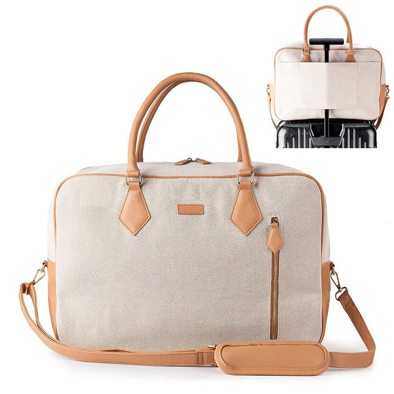 Hochwertige Luxus-PU-Ledergriff-Frauen-Wochenend-Reise-Seesack-Einkaufstasche mit Laptop-Fach