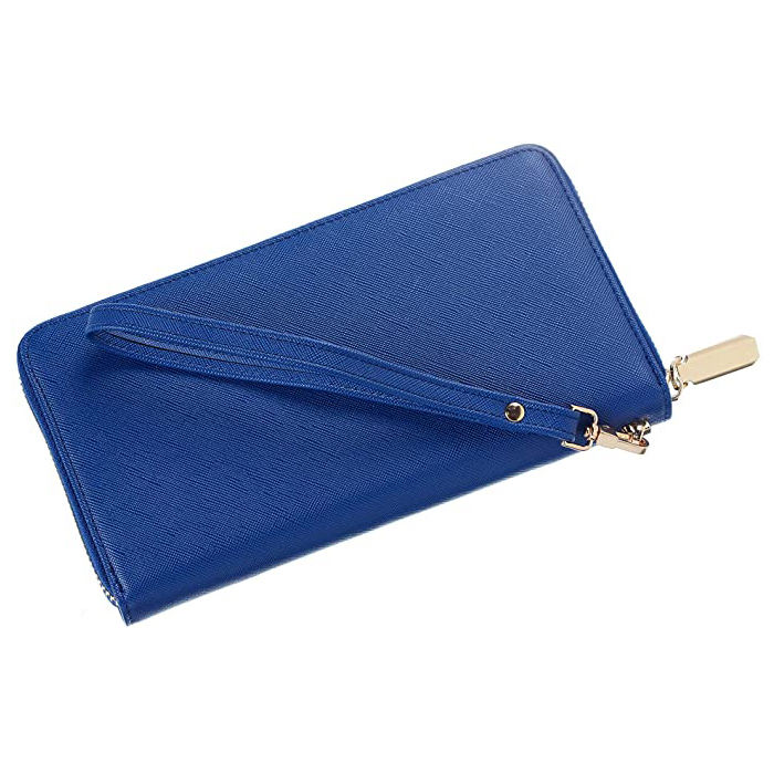 Lange Brieftasche aus PU-Leder mit RFID-Blockierung für Damen mit großem Fassungsvermögen und Reißverschluss