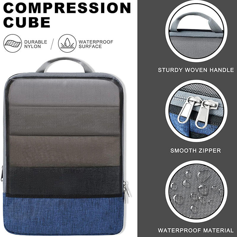 Benutzerdefinierte wasserdichte Kompressionskoffer Kleidung Reise Aufbewahrungstasche Gepäck Organizer Set Verpackungswürfel
